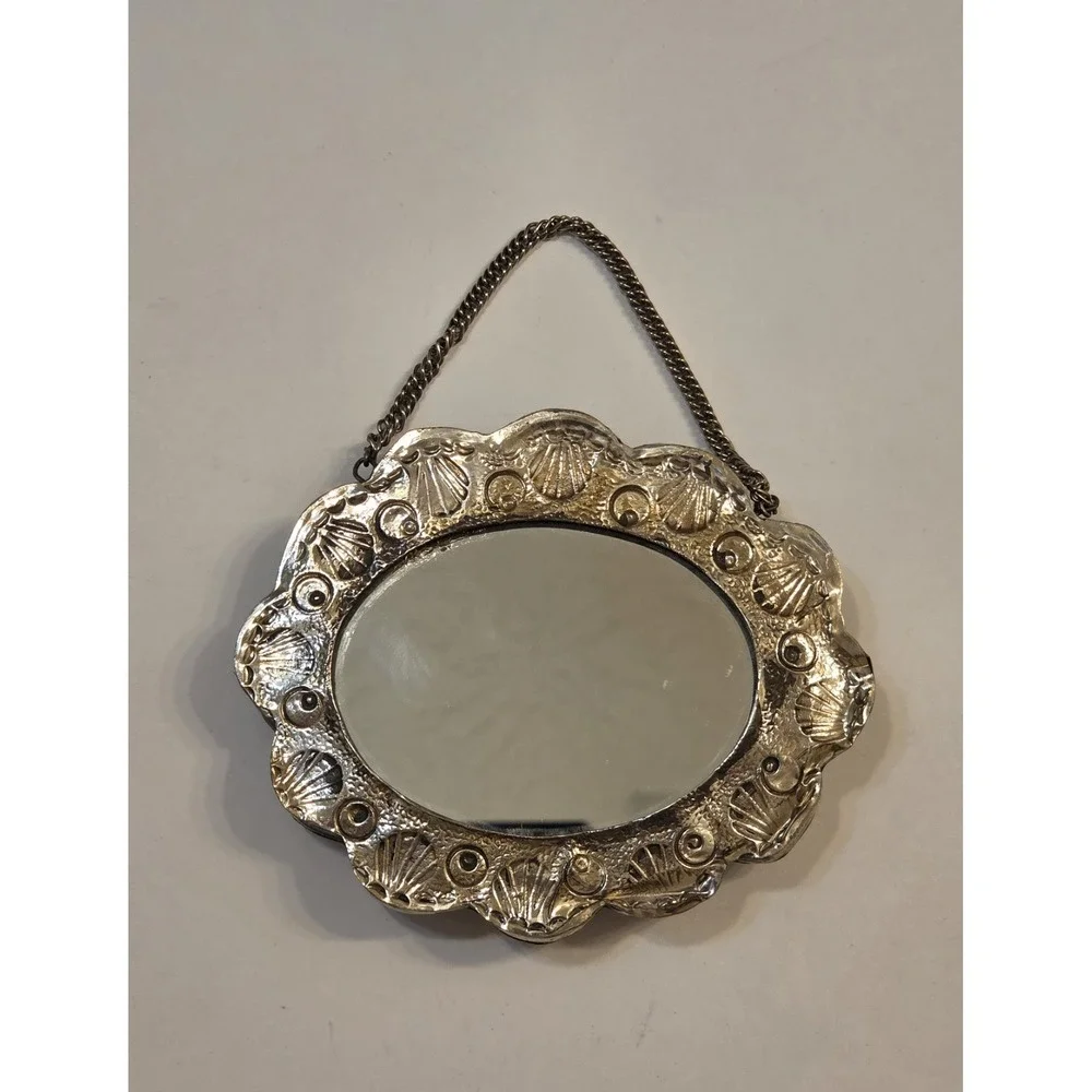 Beautiful Antique Persian Courting Mirror made from 900 Coin Silver - Some Dents